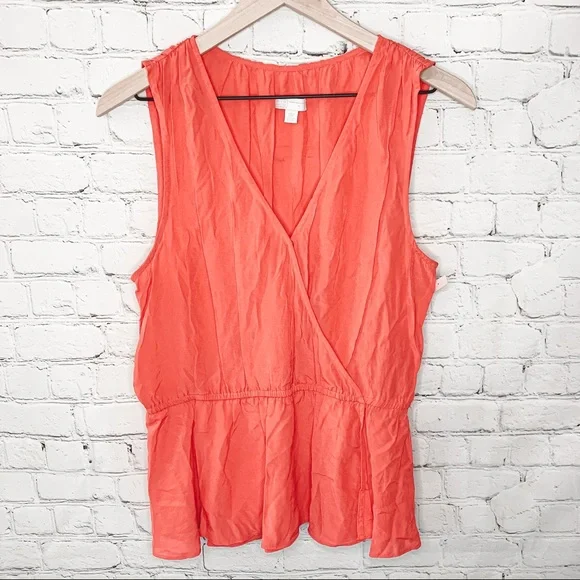 14th & Union Grecian Wrap Tank Top Hot Pink Size Medium NWOT - Picture 3 of 5